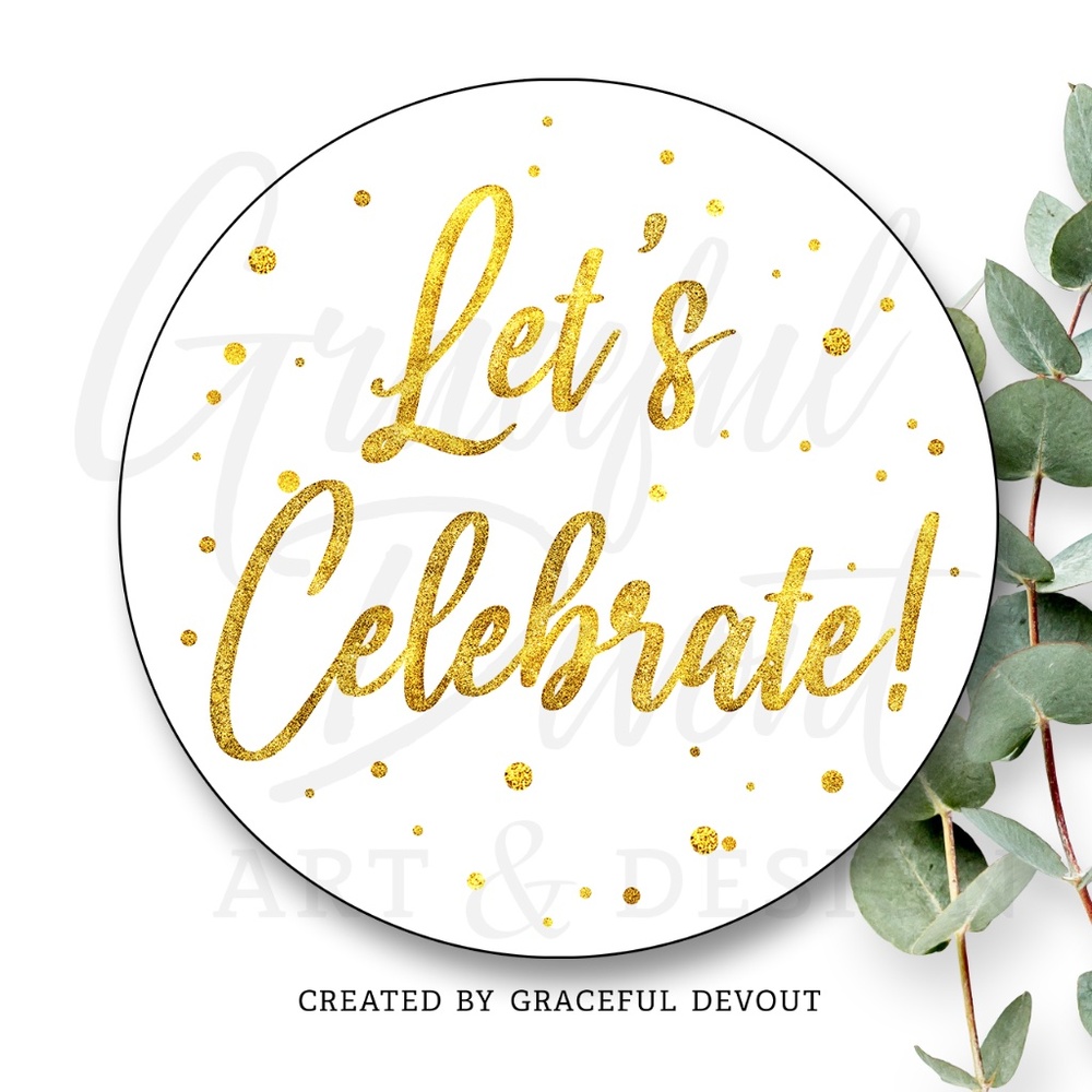 Let’s Celebrate!- 2" (inches) (48ct.) Stickers